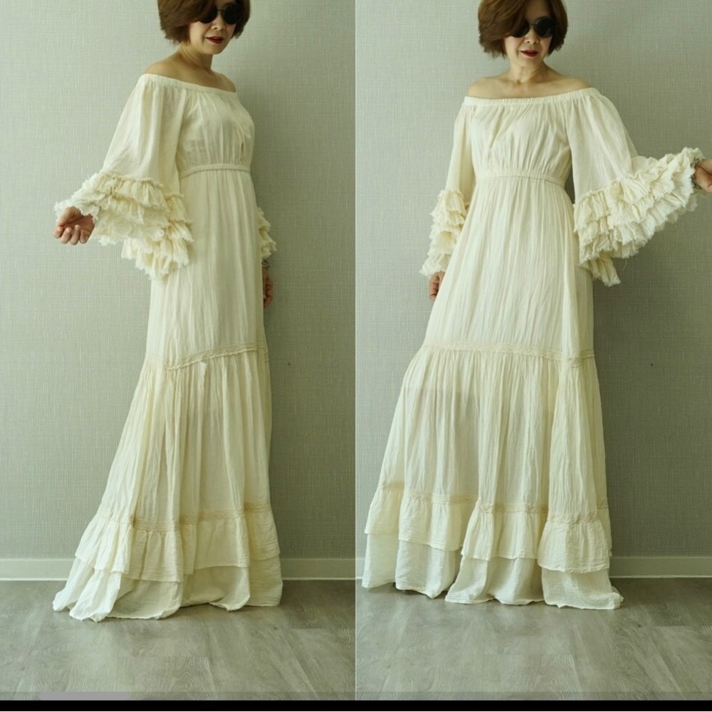 Raw cotton boho dress